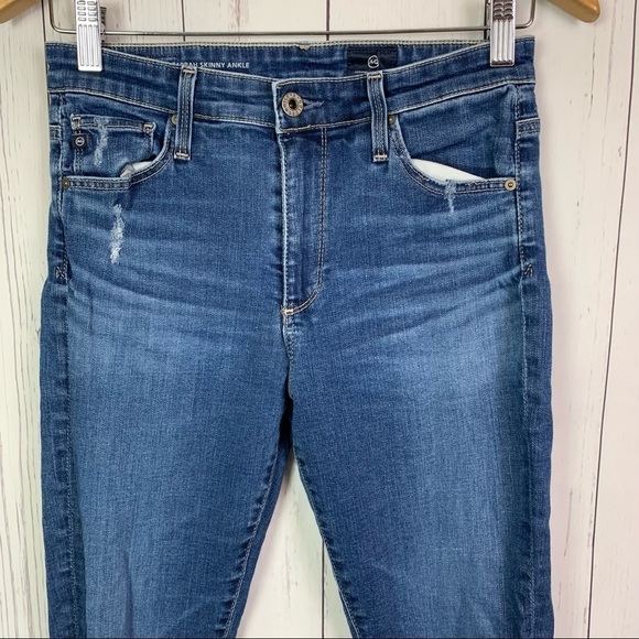 AG Distressed High Rise Farrah Skinny Ankle - Picture 11 of 13
